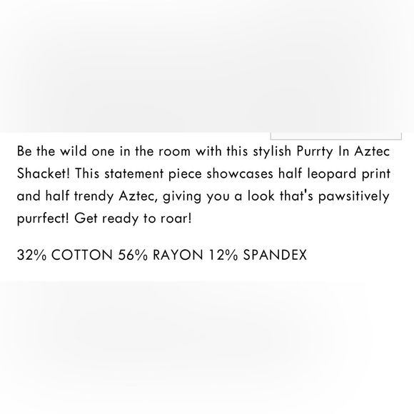 Purrty in Aztec Shacket - Picture 4 of 5